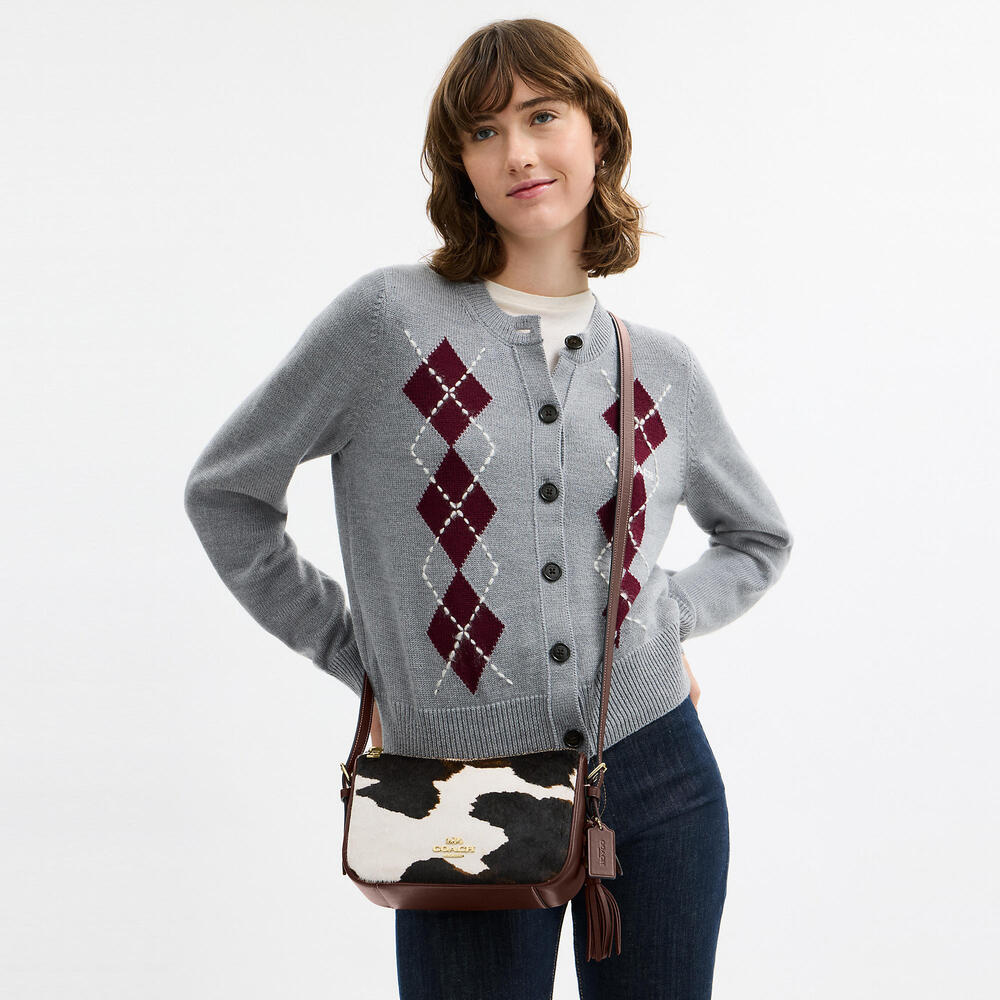 Coach Outlet Kailey Shoulder Bag With Cow Print And Tassel - Picture 2 of 6